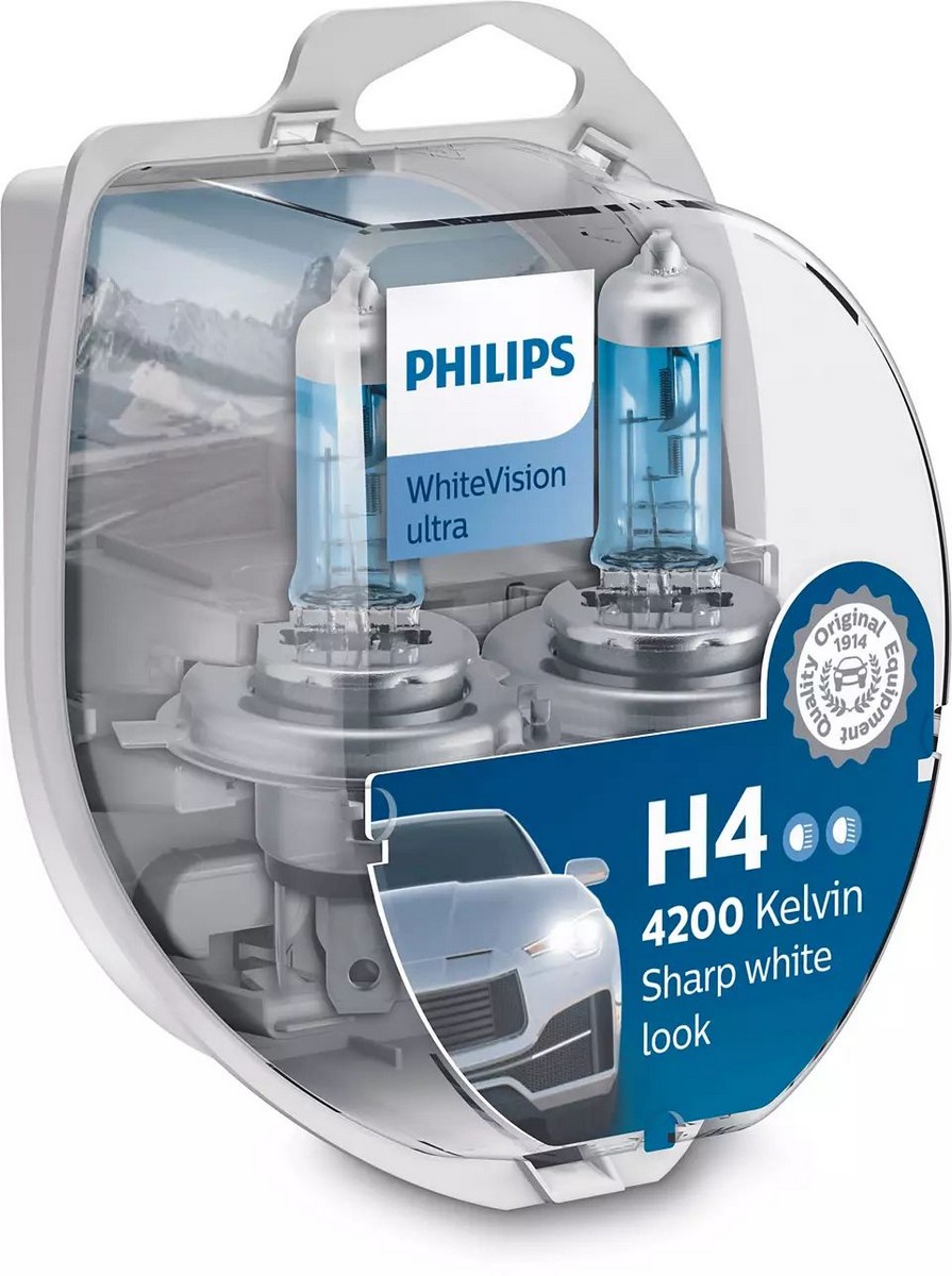Philips - Philips H4 WhiteVision ultra 60/55 Watt 12 Volt P43t-38 12342WVUSM 60/55 Watt P43t-38