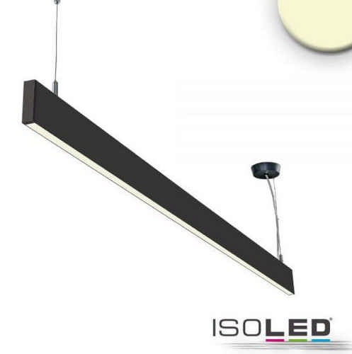 Isoled - LED Hängeleuchte Linear direkt/indirekt prismatisch, schwarz, linear verbindbar 25 Watt Warmweiss 3000 Kelvin