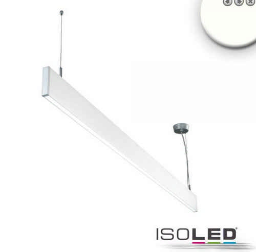 Isoled - LED Hängeleuchte Linear direkt/indirekt prismatisch, weiß, linear verbindbar 25 Watt Warmweiss 3000 Kelvin