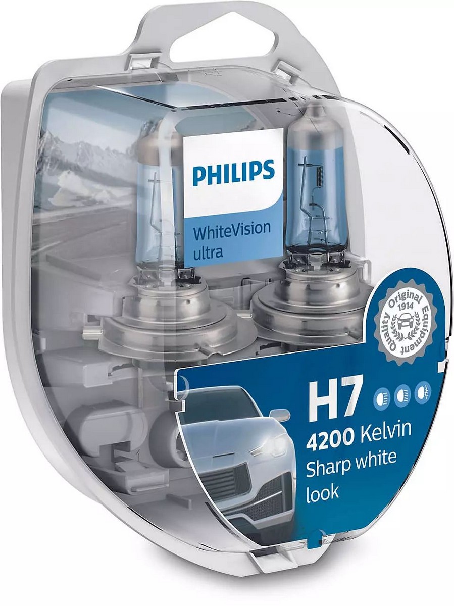 Philips - Philips H7 WhiteVision ultra 55 Watt 12 Volt PX26d 12972WVUSM 55 Watt PX26d